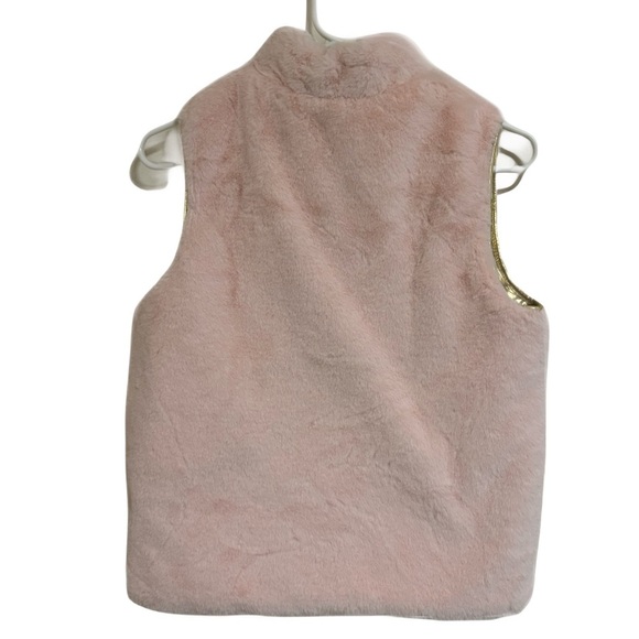 Reversible Girls Kids Pink Fleece Vest - Picture 3 of 3